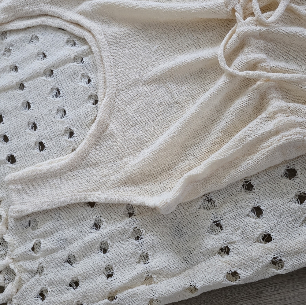 Sandy Shores Fringe Cover Up - Beige - Picture 12 of 13